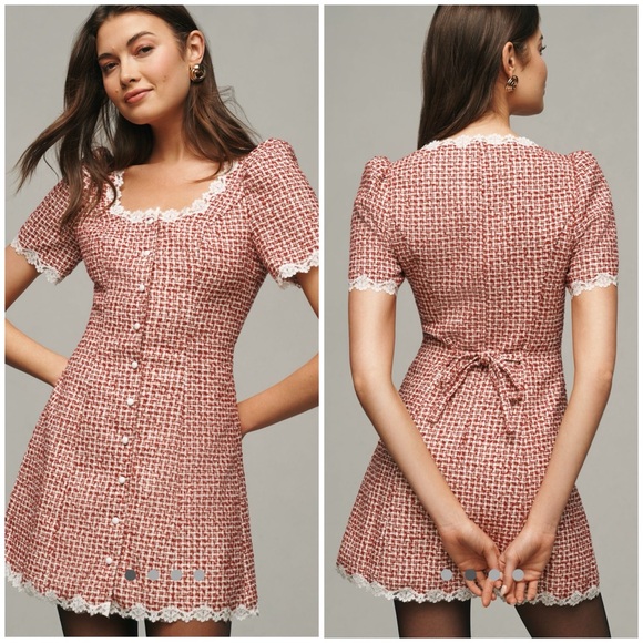 Reformation Dresses & Skirts - Reformation Annabella short sleeve Red and White Mini Dress